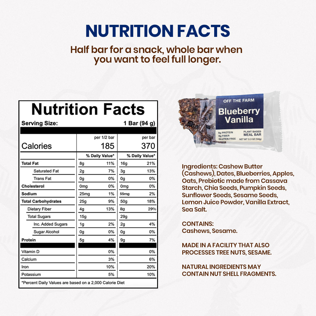 Blueberry Vanilla Meal Bar - Box of 12